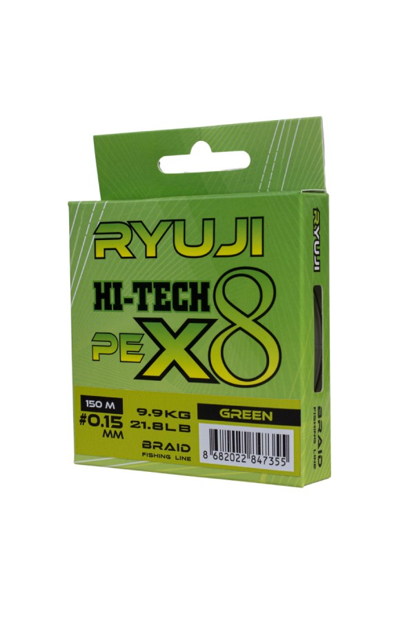 Ryuji Hi-Tech X8 150m 0.08mm Green İp Misina